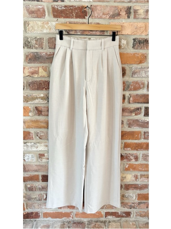 Abercrombie & Fitch Pants - Abercrombie Ivory Pleated Wide Leg Trouser Pants, Small Long